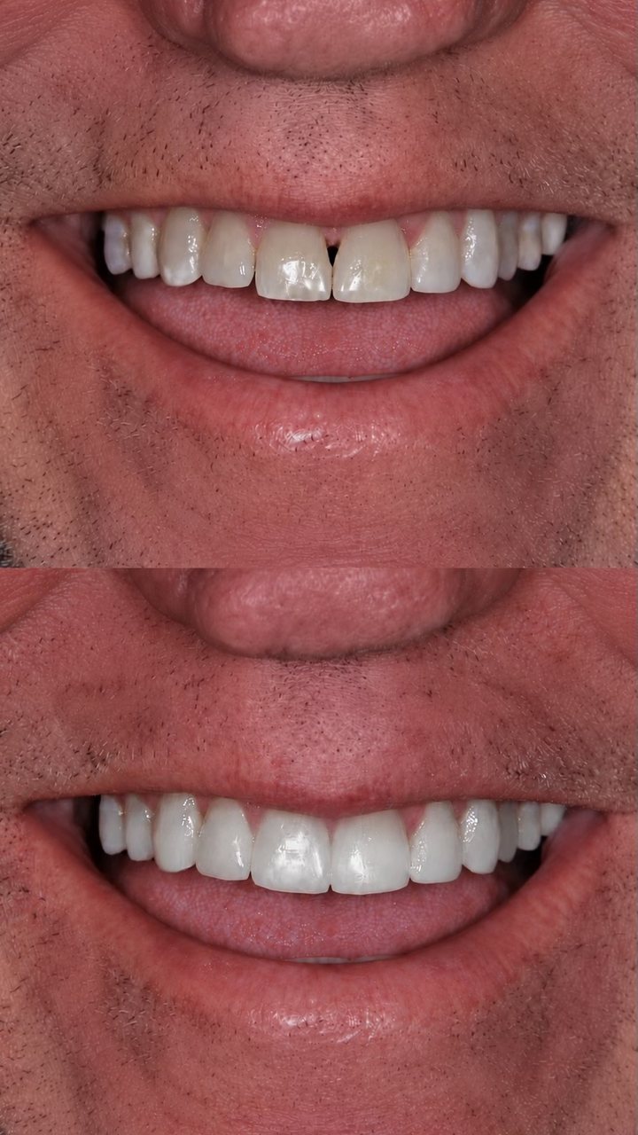 Smile before and after treatment, Las Olas Dentistry patient